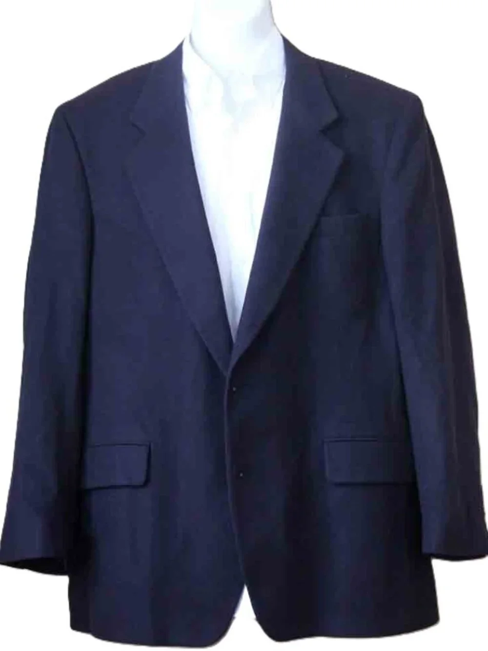 Jos A Bank Cashmere Blazer Sport Coat Navy Blue Men's Size 43R